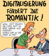 Cartoon: Digitalisierung (small) by Karsten Schley tagged digitalisierung,deutschland,romantik,dating,wirtschaft,politik,gesellschaft