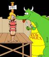 Cartoon: Ecopolicy (small) by Karsten Schley tagged nature,jobs,environment,business