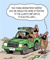 Cartoon: Electric Cars (small) by Karsten Schley tagged terrorism,muslims,is,taliban,climate,religion,environment,politics