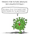 Cartoon: Fridays for Future Manifestation (small) by Karsten Schley tagged fff,covid19,manifestations,sante,medias,greta,thunberg,environnement