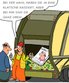 Cartoon: Ganz oben! (small) by Karsten Schley tagged politik,wahlen,wähler,wählerinnen,wahlergebnisse,kandidaten,wahlsieger,wahlverlierer,müllabfuhr,gesellschaft,demokratie