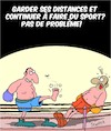 Cartoon: Garder la Distance!! (small) by Karsten Schley tagged covid19,distance,sante,politique,sports