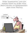 Cartoon: Hass! (small) by Karsten Schley tagged internet,facebook,hasskommentare,greta,thunberg,umwelt,klimawandel