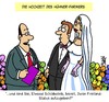 Cartoon: Hochzeit (small) by Karsten Schley tagged heirat,ehe,hochzeit,männer,frauen,liebe,beziehungen,farmer,landwirtschaft,tiere