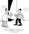 Cartoon: Hold-Up (small) by Karsten Schley tagged crime,mimes,actors,society