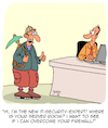 Cartoon: IT-Security (small) by Karsten Schley tagged it,safety,security,technology,computers,communication,business,professions,experts,media