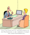 Cartoon: Klein-Unternehmen (small) by Karsten Schley tagged wirtschaft,business,management,mitarbeiter,arbeitgeber,arbeitnehmer,rechtsabteilung