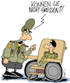 Cartoon: Militärischer Gruss (small) by Karsten Schley tagged militär,soldaten,vorschriften,veteranen,kriegsverletzungen,opfer,staat,regierung,politik,krieg,demokratie,gesellschaft