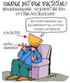 Cartoon: NIEDER MIT DER DIKTATUR!!! (small) by Karsten Schley tagged coronavirus,gesundheit,masken,verschwörungstheorien,maskengegner,politik,gesellschaft,medien