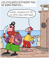 Cartoon: Pirates (small) by Karsten Schley tagged cyclopes,mythologie,legendes,histoire,pirates,marine