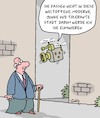Cartoon: Stadtreinigung (small) by Karsten Schley tagged toleranz,weltoffenheit,alter,jugend,stadtplanung,modernität,politik,gesellschaft