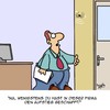 Cartoon: Wenigstens einer... (small) by Karsten Schley tagged business,wirtschaft,jobs,karriere,arbeit,arbeitgeber,arbeitnehmer,einkommen,aufstieg,büro,industrie