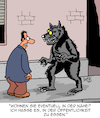 Cartoon: Werwolf (small) by Karsten Schley tagged benehmen,ernährung,öffentlichkeit,gastronomie,werwölfe,legenden,mythen,medien,filme,bücher,comics,gesellschaft