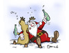 Cartoon: Santa and Rudolph (small) by Egero tagged merry,christmas,xmas,mas,santa,nikolaus,rudolf,rudolph,egero,oliver,eger