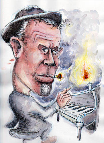 Cartoon: Tom Waites (medium) by urbanmonk tagged tom,waites,music,musicians,artists
