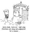 Cartoon: Osama goes to heaven (small) by urbanmonk tagged politics,religion