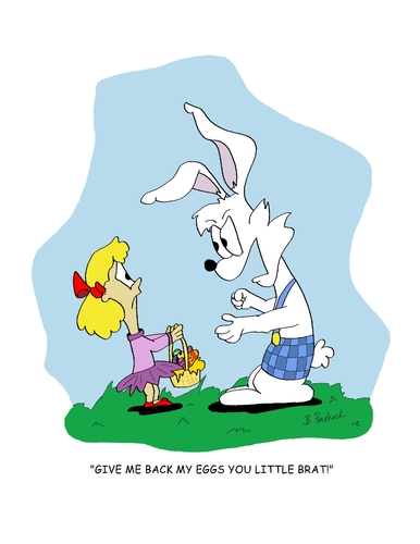 Cartoon: Big Bad Easter Bunny (medium) by Brian Ponshock tagged easter,bunny,eggs,basket