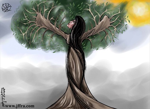 Cartoon: The woman (medium) by sabaaneh tagged woman