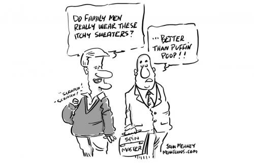 Cartoon: Harpers Sweaters (medium) by John Meaney tagged sweater,election,politics