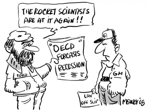 Cartoon: Recession (medium) by John Meaney tagged recession,power,brain