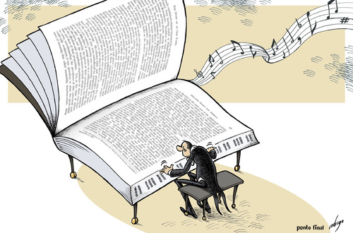 Cartoon: Books are magical (medium) by rodrigo tagged books,reading,publishing,press,education,art,music