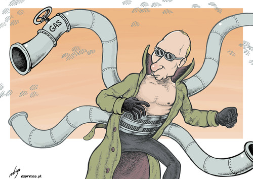 Cartoon: Dr. Octoputin (medium) by rodrigo tagged russia,ukraine,president,vladimir,putin,gas,pipeline,crimea
