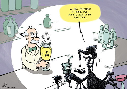 Cartoon: Nuclear solution to Gulf spill (medium) by rodrigo tagged nuclear,gulf,mexico,oil,spill,bp,environment,accident,bird