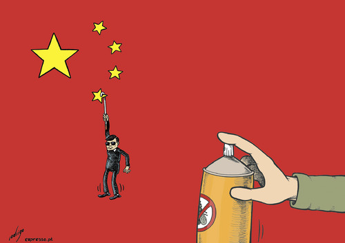 Cartoon: The inconvenient Chen Guangcheng (medium) by rodrigo tagged china,guangcheng,chen,freedom,blind,activist,political,repression,democracy