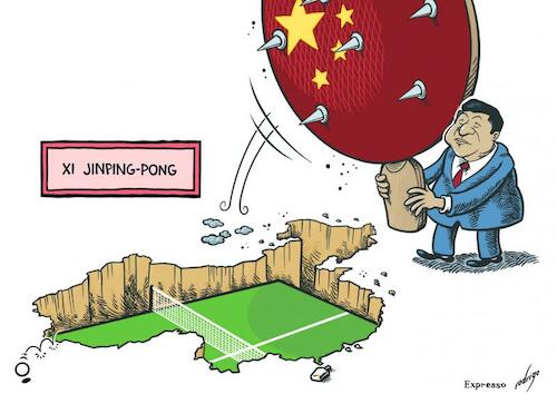 Cartoon: Xi Jinping-Pong (medium) by rodrigo tagged china,xi,jinping,historic,resolution,politics,communism,chinese,communist,party,international,history,power,economy,law,mao,deng