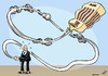 Cartoon: Air let out of inflated Bank (small) by rodrigo tagged bank,credit,crisis,finance,recession,trust,money,bailout