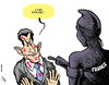 Cartoon: Sarkozy and the scandal (small) by rodrigo tagged nicolas sarkozy france loreal money corruption party scandal controversy politics president
