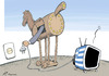 Cartoon: Shut up Greek TV (small) by rodrigo tagged greece,public,television,tv,european,union,troika,ecb,ec,imf,media