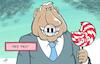 Cartoon: Toothless pause (small) by rodrigo tagged gaza,war,israel,palestine,hamas,talks,netanyahu,pause,fighting,strikes,primeminister,ceasefire,conflict,negotiations,middleeast,diplomacy,international,politics,terror,terrorism