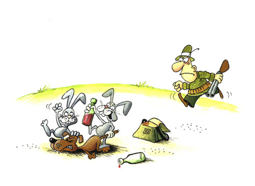 Cartoon: In vino veritas (medium) by Svetlin Stefanov tagged rabbit