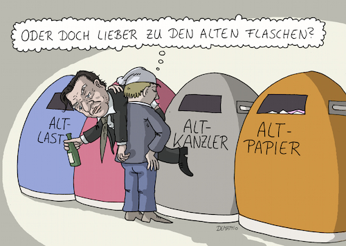 Cartoon: Wohin mit Altkanzler Schröder? (medium) by Rainer Demattio tagged gerhard,schröder,kanzler,altkanzler,entsorgung,altglas,altlasten,altpapier,müll,recycling,putin,russlang,krieg,ukraine,gasprom,politik,politiker,rücktritt,würde,gerhard,schröder,kanzler,altkanzler,entsorgung,altglas,altlasten,altpapier,müll,recycling,putin,russland,krieg,ukraine,gasprom,politik,politiker,rücktritt,würde,gazprom,schroeder