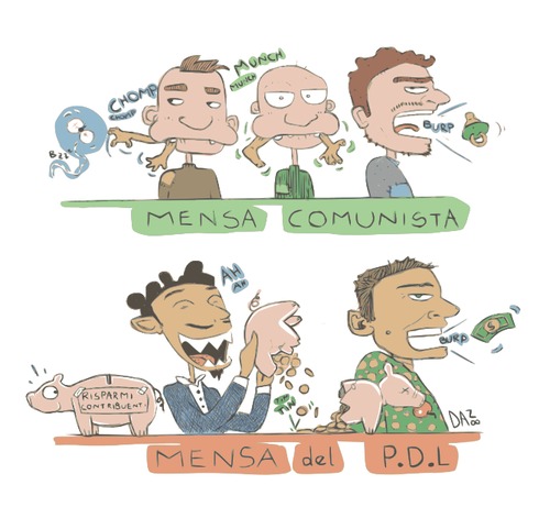 Cartoon: mense di partito (medium) by dan8 tagged politica,satira,alimentazione