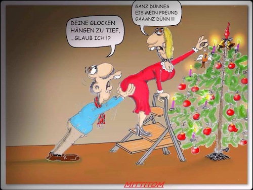 Cartoon: Der Glöckner (medium) by Mittitom tagged weihnachten,weihnachtsbaum,glocken,weihnachtsdekoration