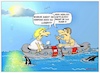 Cartoon: Missverständnis (small) by Mittitom tagged schlauchboot,ruder,haie,missverständnis,schwerhörigkeit,luder,ausrede