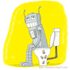 Cartoon: Roboter (small) by ichglaubeshackt tagged roboter,klo,klowitz,toilette,batterie