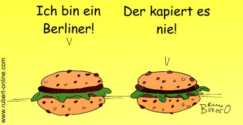 Cartoon: Ich bin ein Berliner (medium) by benno tagged berliner,hamburger