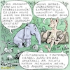 Cartoon: Elefant und Kojote (small) by KritzelJo tagged hass,überbevölkerung,menschen,elefant,kojote,wald,müllhalde,umweltverschmutzung