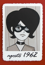 Cartoon: AGOSTO 1962 (small) by zellaby tagged dama dei veleni photobooth mask masked girl bw