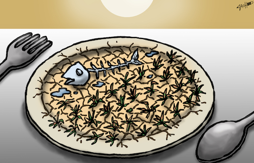 Cartoon: Drought (medium) by cartoonistzach tagged drought,food,hot,hunger,drought,food,hot,hunger