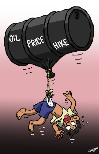 Cartoon: Oil Price Hike (medium) by cartoonistzach tagged oil,price,crisis,resources,consumer,oil,price,crisis,resources,consumer