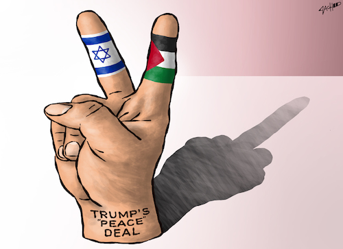 Cartoon: Unfair Deal (medium) by cartoonistzach tagged politics,international,israel,palestine,netanyahu,trump,conflict,politics,international,israel,palestine,netanyahu,trump,conflict