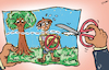 Cartoon: Cut here (small) by cartoonistzach tagged environment,violence,destruction,scissor