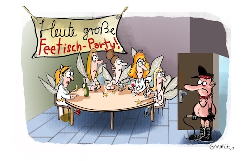 Cartoon: Heute große Fetisch Party (medium) by GYMMICK tagged fee,fetisch,party