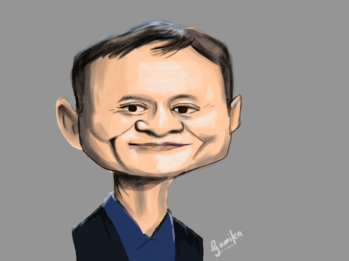 Cartoon: Jack Ma caricature (medium) by Gamika tagged caricature,jack,ma,cartoon