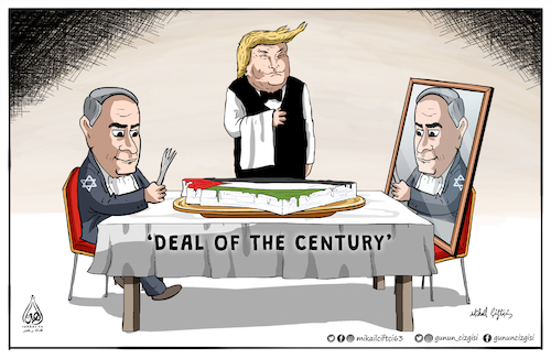 Cartoon: Deal of the century! (medium) by Mikail Ciftci tagged deal,century,palestine,israel,mikail,cartoon