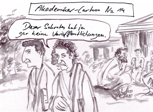 Cartoon: Akademischer Außenseiter (medium) by Bernd Zeller tagged publikation,veröffentlichung,buch,sokrates